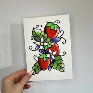 A5 strawberry painting