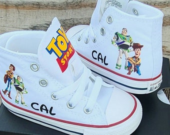 Buzz and Woody Personalized Converse, High Tops, Toy Story