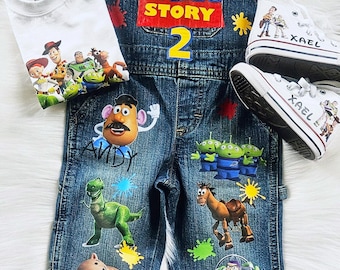 Toy Story Overalls For Toddler Custom Toy Story Outfit Shirt Buzz and Woody Jeans Pants