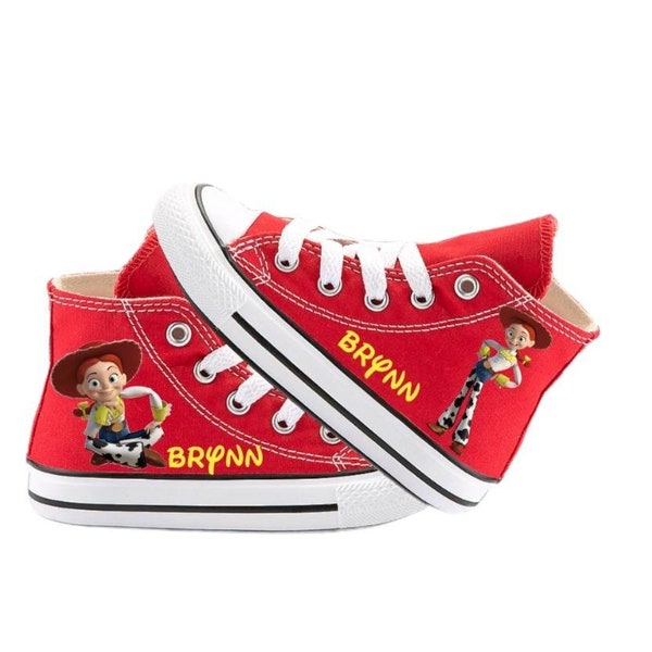 Custom Toy Story Converse, Jessie Toy Story Sneakers, Many Sizes and Colors, Personalized Jessie Converse