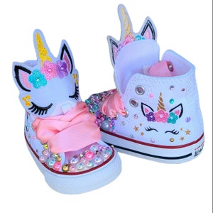 Unicorn Converse White or Pink High Tops Baby and Toddler - Etsy