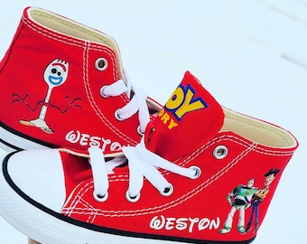 Toy Story Converse, Buzz Woody Forky, high top sneakers, many colors