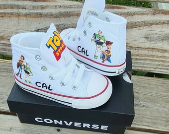 Buzz and Woody Personalized Converse, High Tops, Toy Story