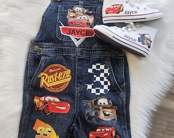 Cars Overalls Denim Overalls For Toddler Custom Lightning McQueen Outfit  Any theme available