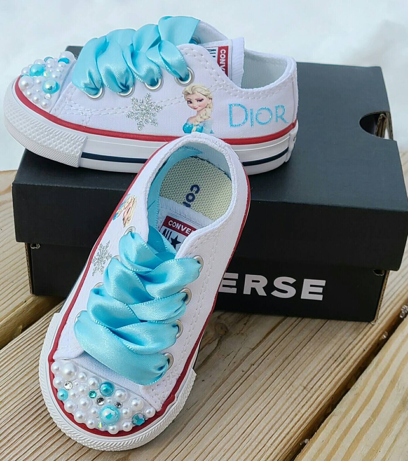 Frozen Elsa Bling Converse, Frozen shoes, Custom Converse, Custom Elsa