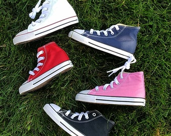 Create Your Own Converse, Custom Converse, You Design, Baby and Toddler Sizes, Personalized, Pink, Red, Black, White, or Blue