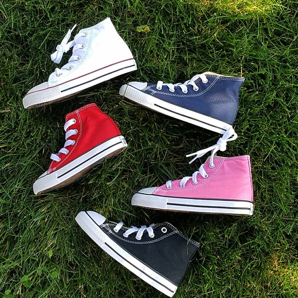 Create Your Own Converse, Custom Converse, You Design, Baby and Toddler Sizes, Personalized, Pink, Red, Black, White, or Blue