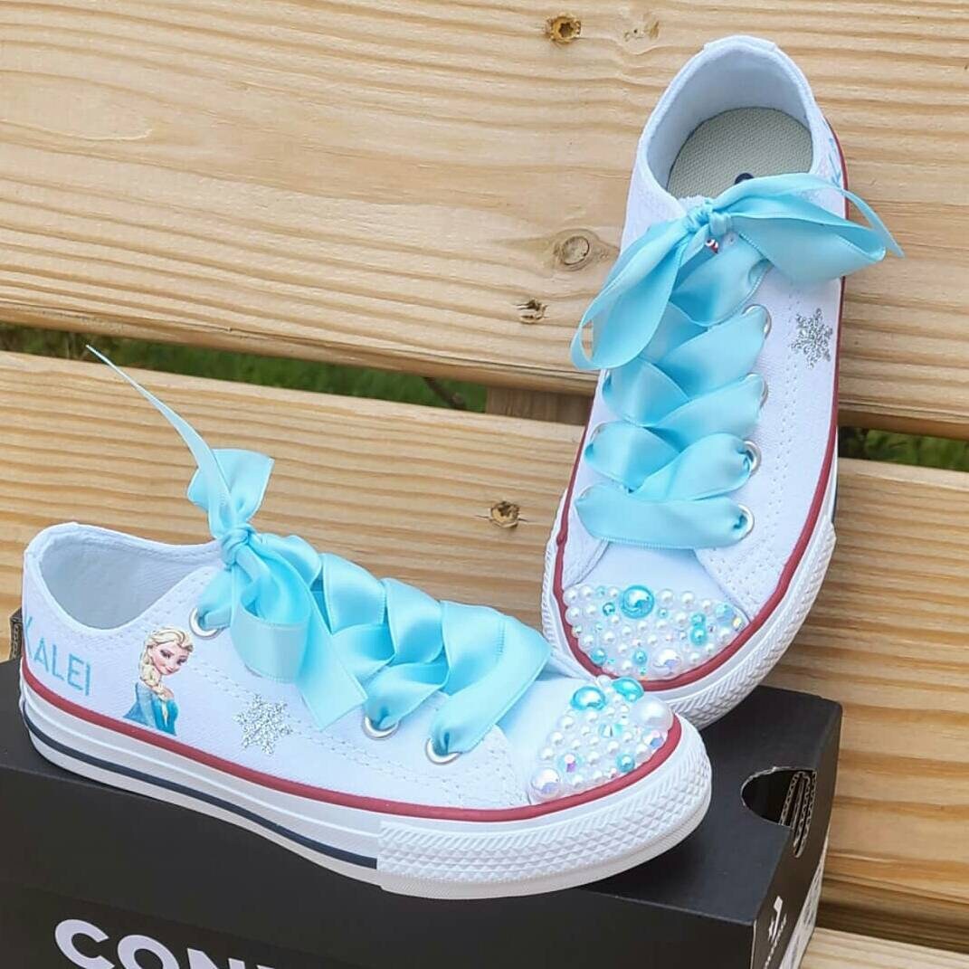 Frozen Elsa Bling Converse, Frozen shoes, Custom Converse, Custom Elsa