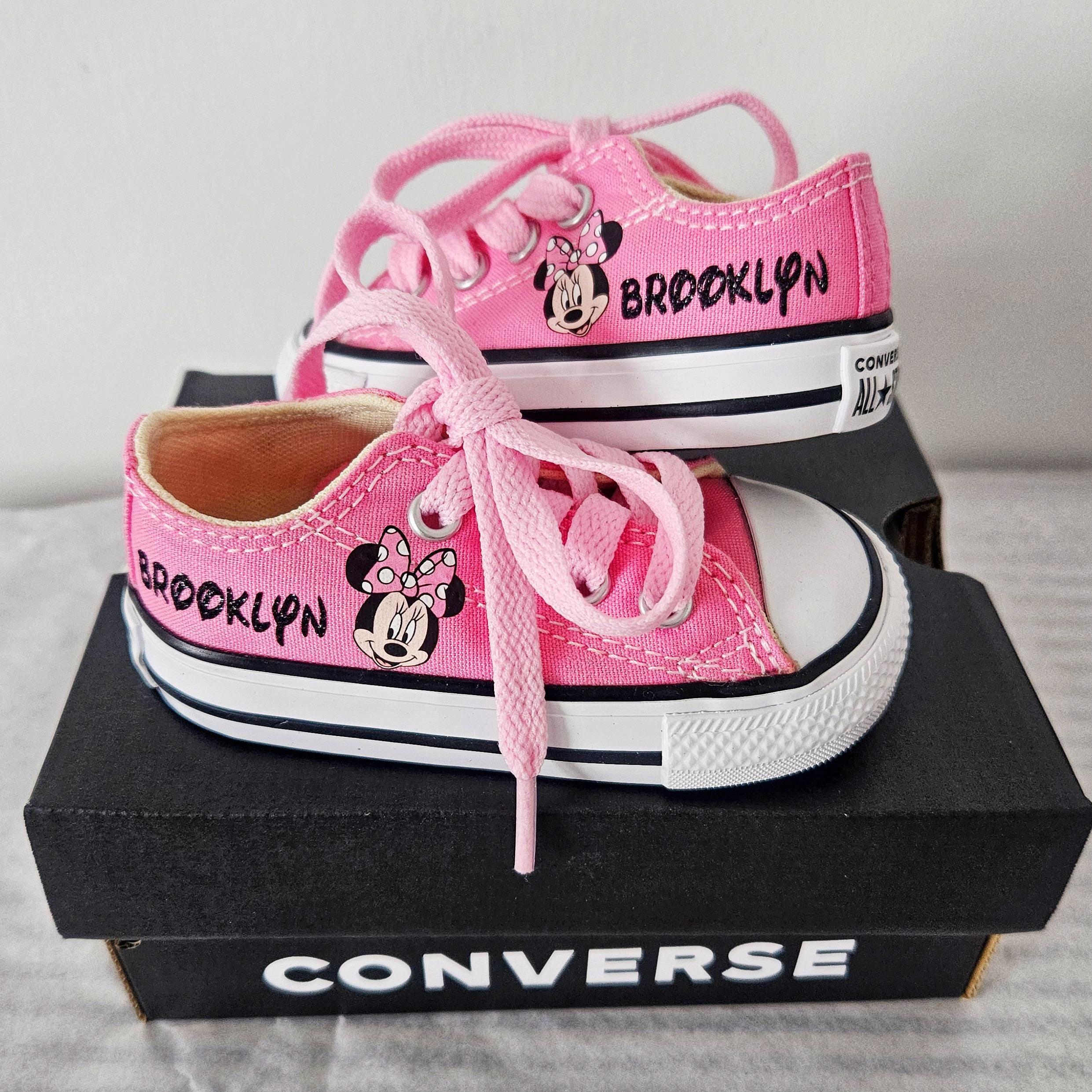 Minnie Mouse Converse Custom Minnie Mouse Baby Shoes Toddler Minnie Converse Personalized Minnie Mouse Shoes Baby Toddler Infant Girl Sizes