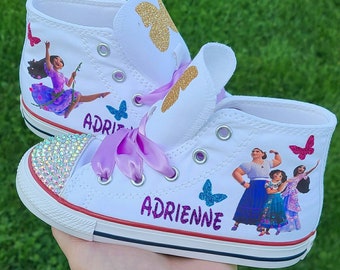 Encanto High Tops, White Converse, Luisa Maribel Isabela, Baby Toddler Shoes, Kids Sneakers, Genuine Converse, Personalized