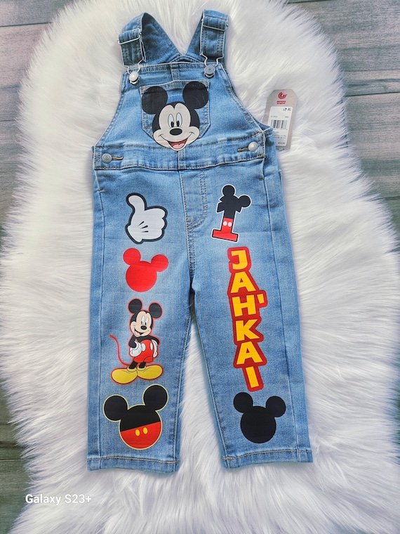 mickey mouse denim overall dress Disney Minnie Mouse Vintage Wash Denim Overall Dress and T-Shirt Outfit Set 6