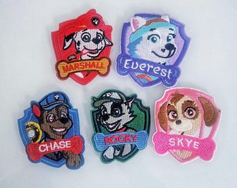 Patch Thermocollant Pat' Patrouille - Écusson Skye Team, Environ 5x7 Cm, Pour Vêtements Ou Sacs - 10