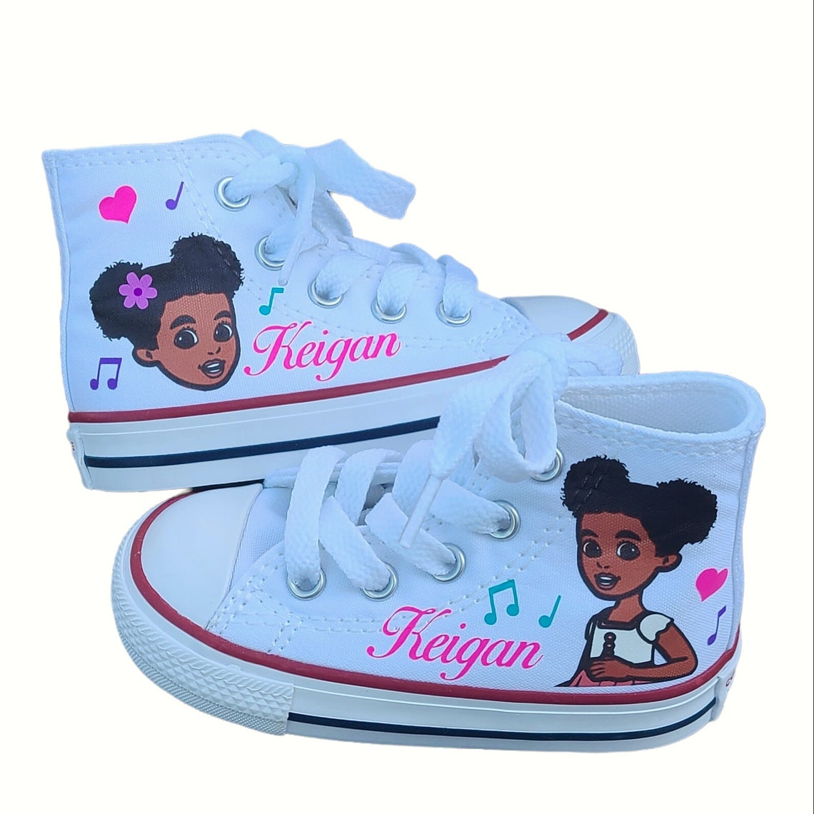 Gracie's Corner Converse White or Pink High Tops Etsy