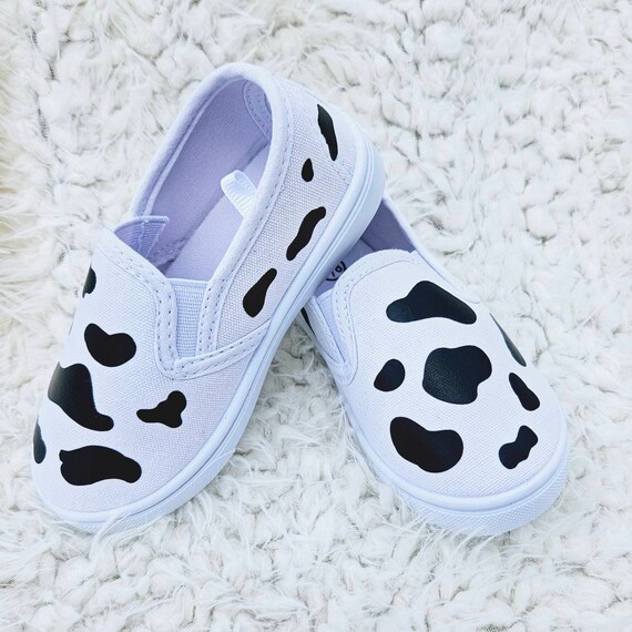 Cow Print Shoes for Toddlers Kids Cow Sneakers Personalized Cow Spot Slip on Shoes Etsy UK