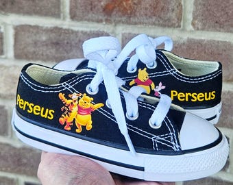 Winnie The Pooh Converse Custom Winnie the Pooh Sneakers For Kids Many Color and Sizes Personalized Pooh Shoes