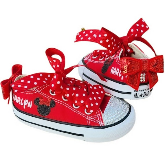 Minnie Mouse Red Converse Low Tops Toddler Minnie Mouse Sneakers