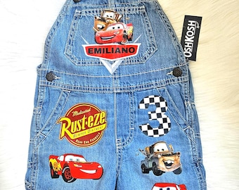 Cars Overalls Denim Overalls For Toddler Custom Lightning McQueen Outfit  Any theme available