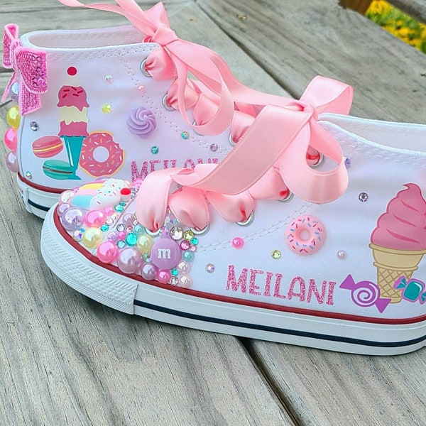 Donut Converse, Cupcake Shoes, Personalized Converse Sneakers, Candy Shoes For Toddler