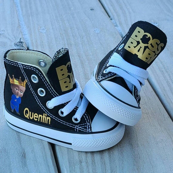 kage Diskret Ti Black Boss Baby Converse Black and Gold Design Personalized - Etsy Canada