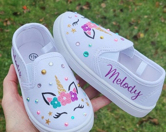 Unicorn Shoes Bling Unicorn Slip On Sneakers Girls Unicorn Shoe Toddler Girl Unicorn Shoes