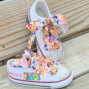 Custom Princess Converse Personalized Converse With Princesses Low Top Converse Girls Shoes