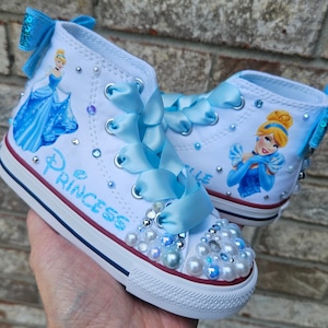 Cinderella Converse Personalized Cinderella Converse Custom Cinderella Converse Many Sizes Girls Cinderella High Top Converses Etsy Canada