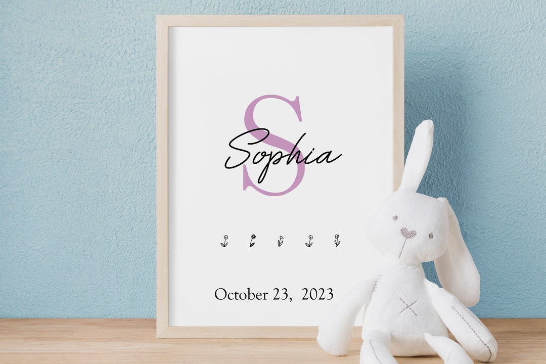 Custom Baby Name Printable Custom Birth Printable - Etsy