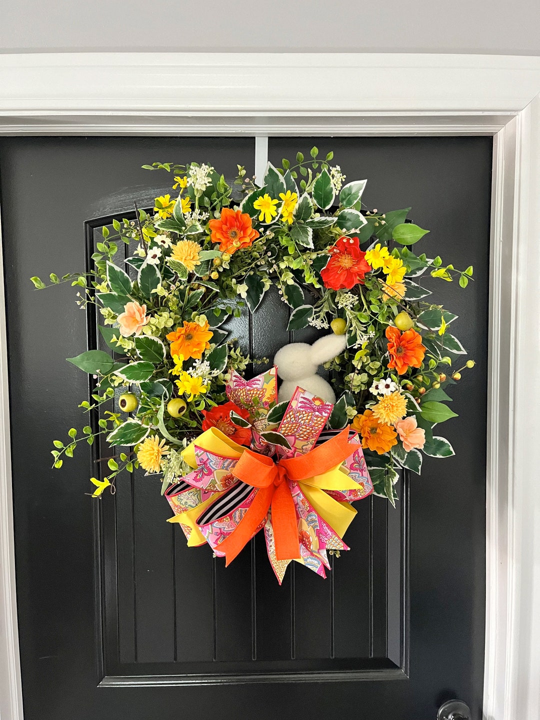 Spring Animal Wreath Wildflowers in Springtime-spring Wreath-everyday Wreath - Etsy