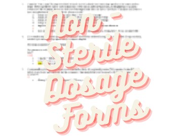 Non-Sterile Dosage Forms Pharmacy Study Guide Naplex