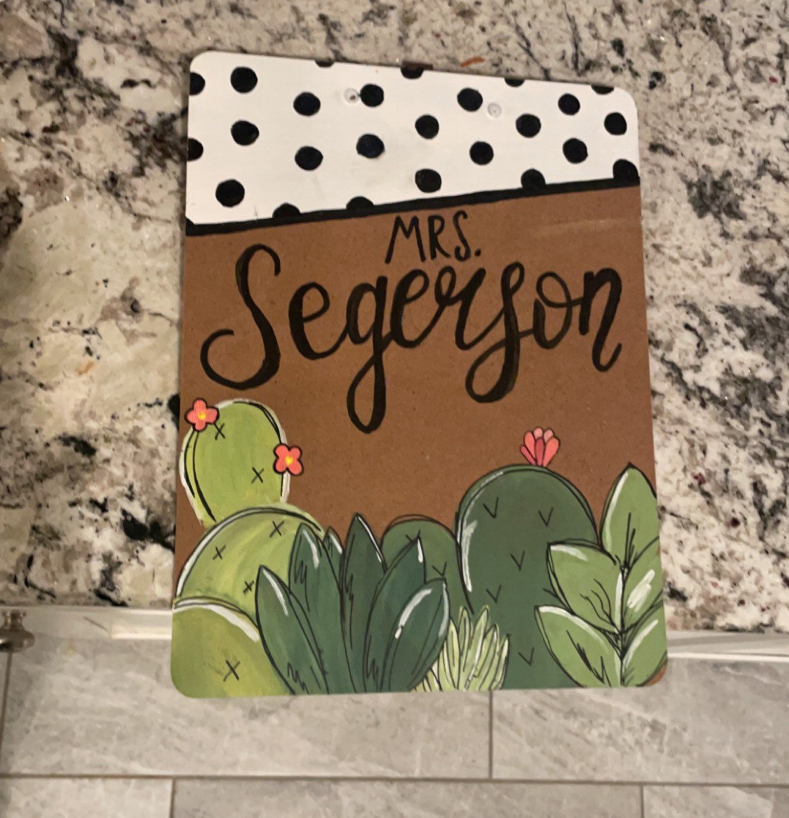 Cacti Hand Painted Clipboard Custom Clipboard Personalized Etsy
