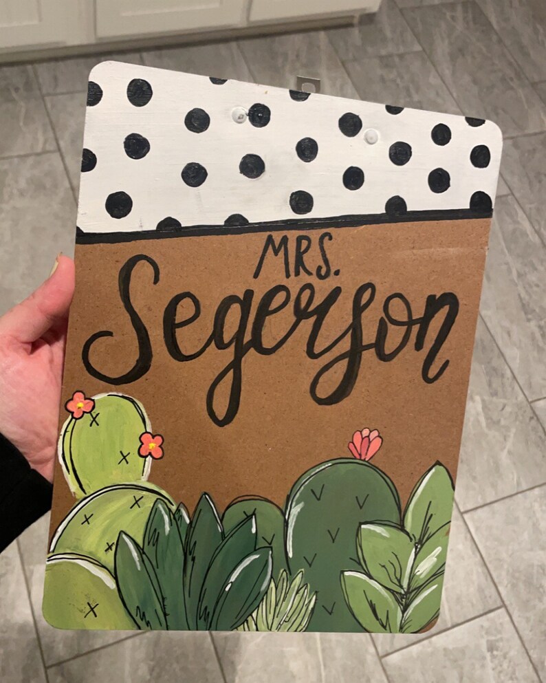 Cacti Hand Painted Clipboard Custom Clipboard Personalized Etsy