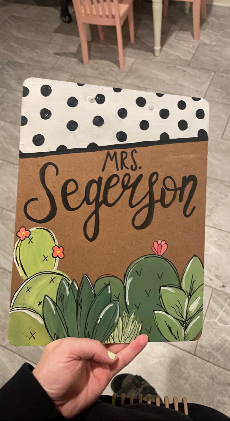 Cacti Hand Painted Clipboard Custom Clipboard Personalized Etsy
