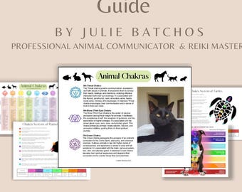Animal Reiki & Chakra Guide | Printable Pet Energy Workbook | 13 Animal Chakra Charts | Holistic Wellness for Dogs, Cats, Horses and More