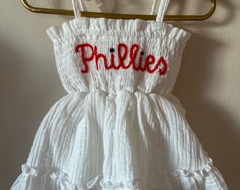 Philadelphia baseball tutu romper, met de hand gestikt, baby/peuter