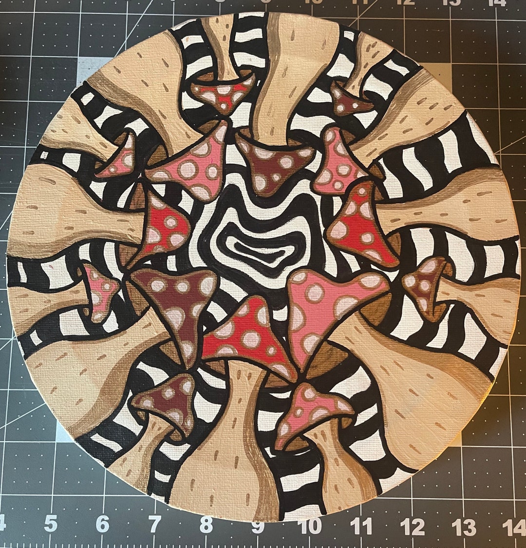 Trippy Mushroom Painting Etsy