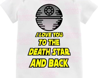 Katoenen babyrompers | "Naar de Death Star en terug" Star Wars Onesie print | Baby meisje jongen Unisex Onesie | 100% katoen Star Wars