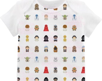 Katoenen babyrompers | "Star Wars Helden en Schurken" All-over Onesie Print | Baby meisje jongen Unisex Onesie | 100% katoen