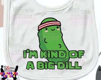 Babero bebé muselina / Babero estampado "A Big Dill" / Babero unisex niño niña / Babero de algodón muselina orgánico