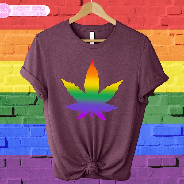 Rainbow Cannabis Pride Shirt - Weed 420 Stoner Tee - Marijuana Shirt Gift Idea for Pot Heads  Pride Shirt,  LGBTQ  Tees, Gay Pride Shirt