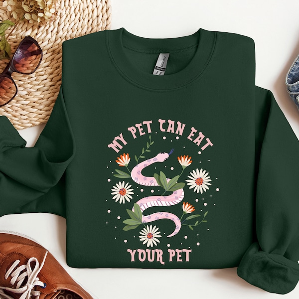 Snake Mom Sweatshirt, Floral Snake Hoodie for Women, Pink Snake Sweatshirt, Snake with Floral Design, Snake Owner Gift, Funny Snake Shirt