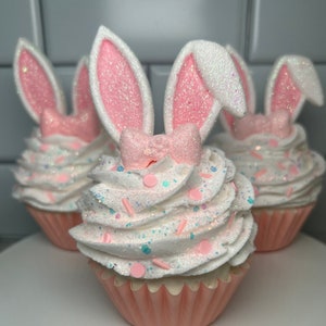 Fake Easter Bunny Cupcake | Fake Bunny Ears Cupcake | Fake Easter Cupcake | Fake Spring Cupcake | Easter Decor | Easter Bunny Tier Tray