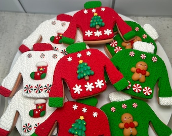 Fake Christmas Sweater Cookies | Fake Ugly Sweater Cookies | Fake Sweater Cookies Fake Christmas Cookies | Faux Christmas Sweater Cookies