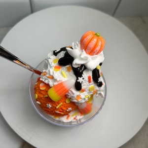 Fake Candy Corn Ice Cream Sundae | Fake Halloween Ice Cream Sundae ...