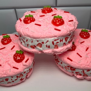 Fake Strawberry Ice Cream Sandwich | Fake Ice Cream Sandwich | Fake Strawberry Ice Cream | Ice Cream Tier Tray | Ice Cream Decor
