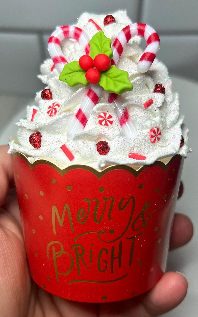Fake Candy Cane Cupcake Fake Christmas Cupcake Fake Holly Berry Cupcake