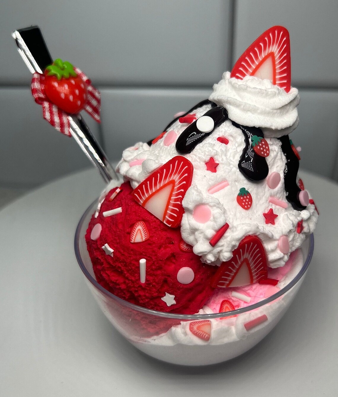 Fake Strawberry Ice Cream Sundae | Fake Strawberry Shortcake Sundae ...