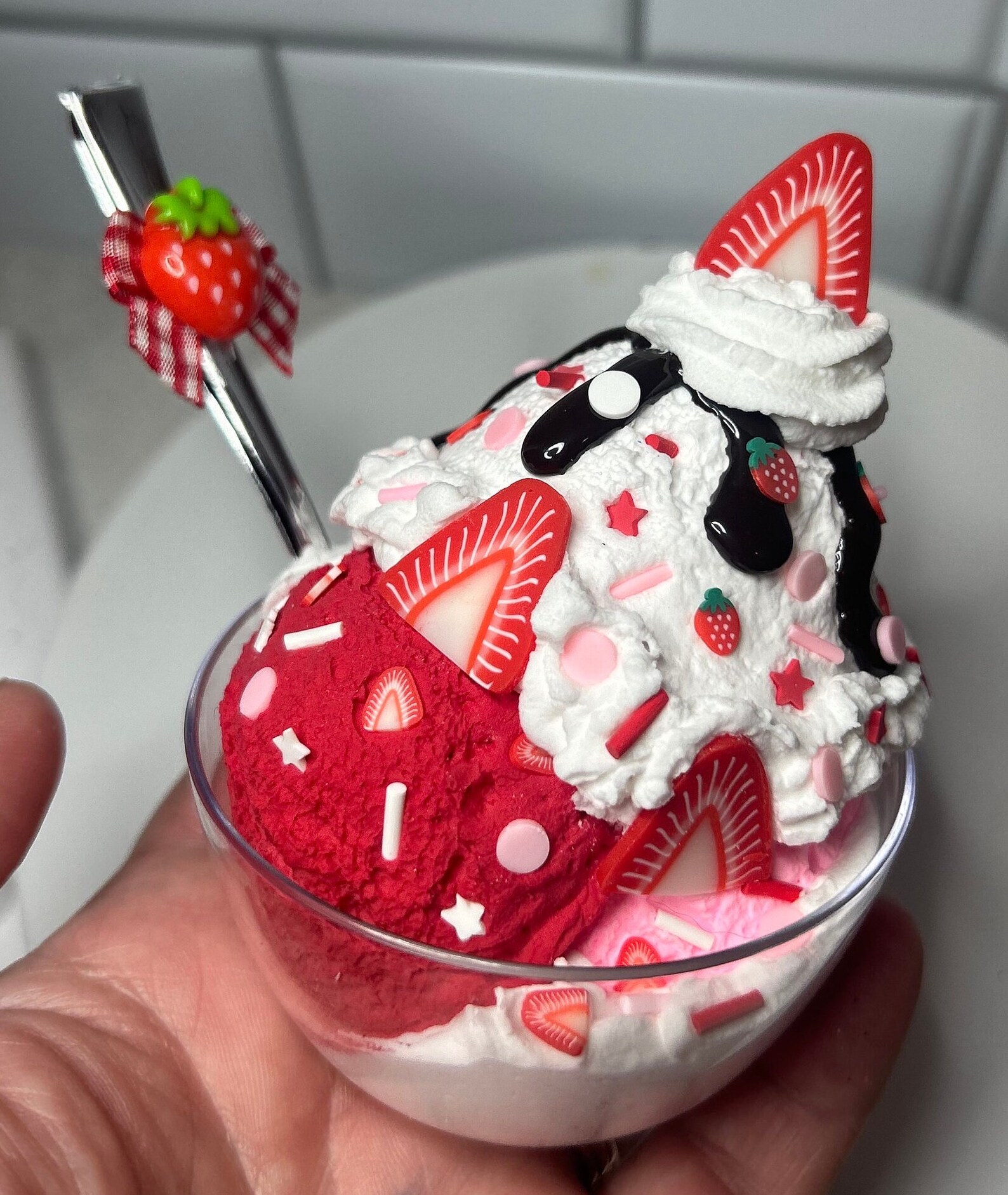 Fake Strawberry Ice Cream Sundae | Fake Strawberry Shortcake Sundae ...