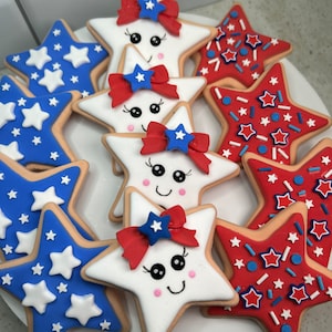 Fake Patriotic Star Cookies | Fake 4th of July Cookies | Fake Americana Cookies | Patriotic Tier Tray | Fourth of July Decor
