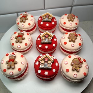 3 Fake Gingerbread Macaroons | Fake Gingerbread Cookies | Fake Christmas Macaroons | Set of 3 Gingerbread Macaroons | Gingerbread Tier Tray