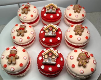 3 Fake Gingerbread Macaroons | Fake Gingerbread Cookies | Fake Christmas Macaroons | Set of 3 Gingerbread Macaroons | Gingerbread Tier Tray